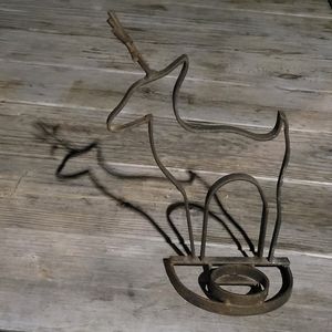 Wrought Iron Deer Candle Holder Decor